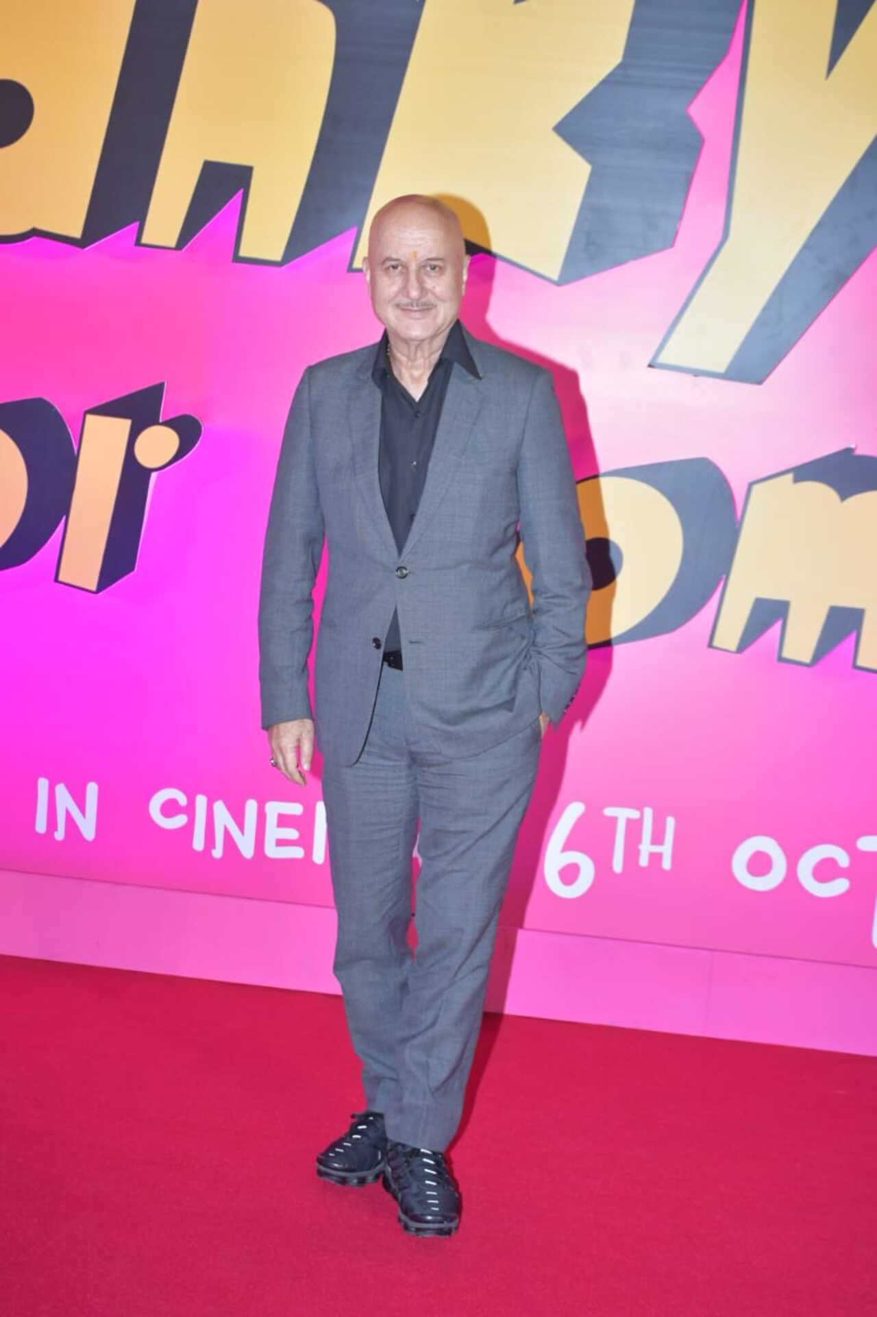 Anupam Kher kept it stylish in a grey suit